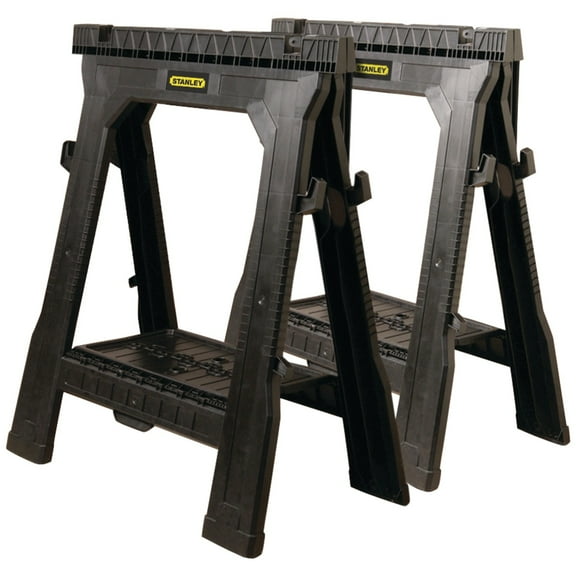 Stanley 060864R Plastic Folding Sawhorse (2-Pack)