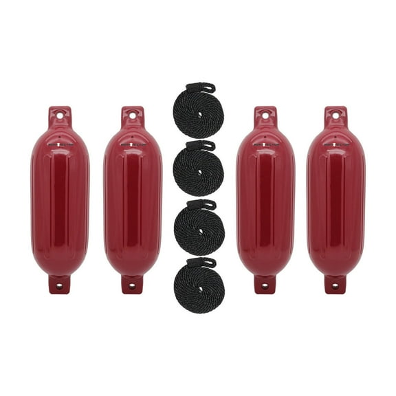 Extreme Max 3006.7649 BoatTector Inflatable Fender Value 4-Pack - 6.5" x 22", Cranberry