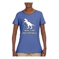 thumbnail image 2 of Wild Bobby, Unstoppable T Rex Funny, Pop Culture, Women Graphic Tee, Light Blue, Large, 2 of 4