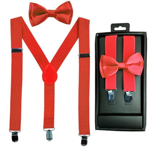 Bow-Tie Adjustable Red Details about   Adult Unisex Combo Deal 4 Clip-on Suspenders 
