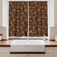 thumbnail image 2 of Ambesonne Chocolate Tones Kitchen Curtains, Floral Like Mandala, 55"x30", Dark Cocoa and Dark Peach, 2 of 3