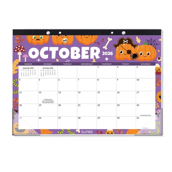 SUNEE Desk Calendar, 17"x12", Seasonal