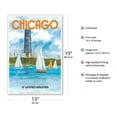 thumbnail image 2 of Chicago Illinois - John Hancock Center - United Airlines - Vintage Airline Travel Poster by Stanley "Stan" Dudek c.1980s - Master Art Print (Unframed) 13in x 19in, 2 of 4