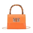 thumbnail image 1 of Women's Fashion Crocodile Pattern Small Square Bag - Bamboo Handle Design, 1 of 5