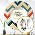 thumbnail image 3 of Designart "Pastel Vintage Chevron III" Chevron Rund Mirror For Wall Decor - Large Multicolor Round Print Mirror - Round Glam Mirror - Wall Mounted Round Large Mirror - 29" x 29", 3 of 6