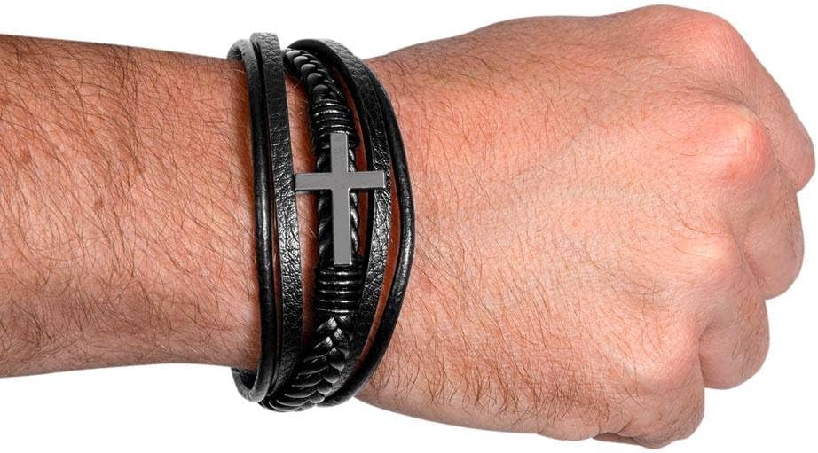 Gift For Husband Cross Bracelet with Message Card and Box, To My Husband Cross Bracelet, Gifts for Men, Birthday Gift Bracelet for Husband from Wife