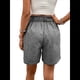 thumbnail image 3 of Pantalones Cortos de de Cintura Alta y Pierna con Bolsillos para Mujer, de Verano Gris Oscuro S, 3 of 7