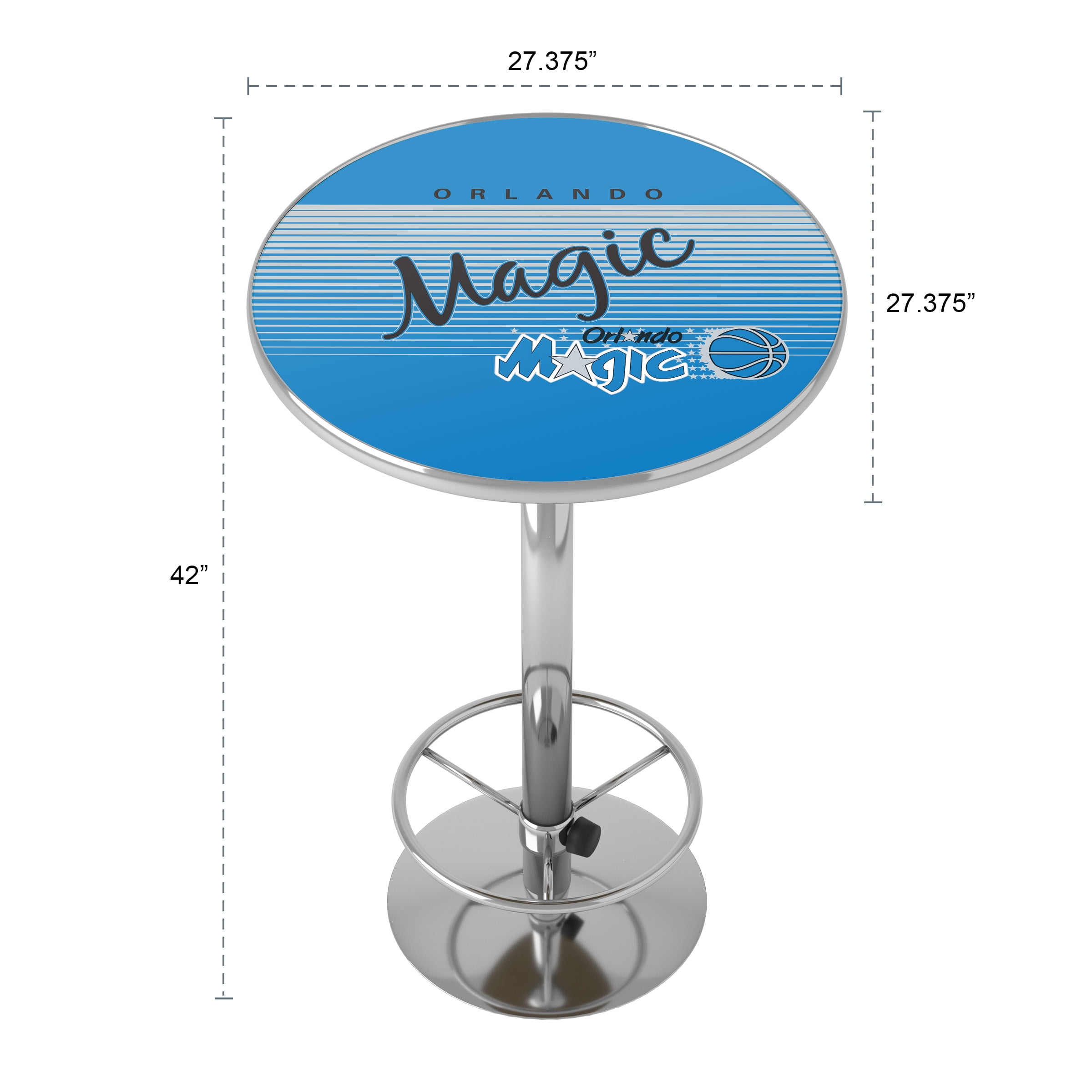 Orlando Magic Hardwood Classics Bar Table with Adjustable Footrest and Acrylic Top