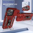 thumbnail image 3 of for iPhone 15 Pro Max Case with Slide Camera Cover iPhone 15 Pro Max Phone Case with Magnetic Kickstand Ring, Military Grade Shockproof Protective Case for iPhone 15 Pro Max(Red), 3 of 8