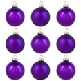 thumbnail image 2 of Northlight 2-Finish Glass Ball Christmas Ornaments - 2.5" (60mm) - Grape Purple - 9ct, 2 of 8
