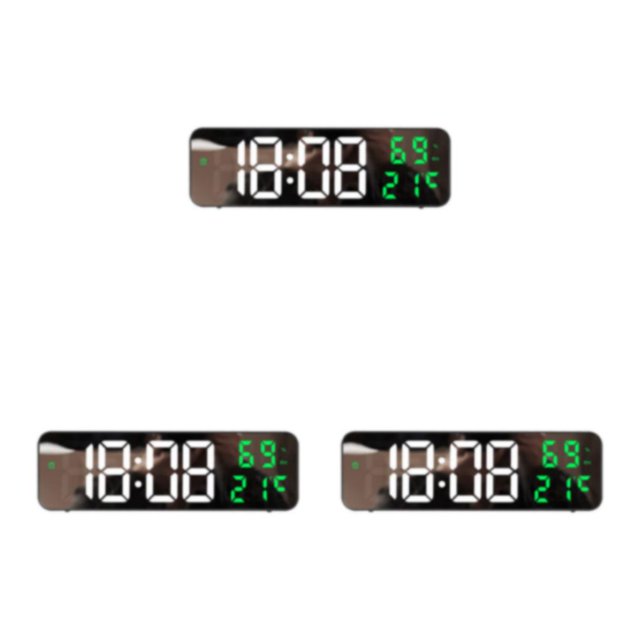 Thinsony 1/2/3/5 Gym Timer 15 Large Clock - Modern Style High-end Texture USB Charging Date Time Temperature Humidity Powered By Battery Black+White+Green 3PCS