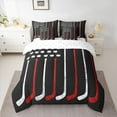 thumbnail image 2 of Homewish Hockey Stick 7pcs Bedding Comforter Set,Hockey Sports Game Queen Bedding Sets,Red White Black Queen Sheet Sets For Boys Teens,Ultra Soft Home Decor Reversible, 2 of 8