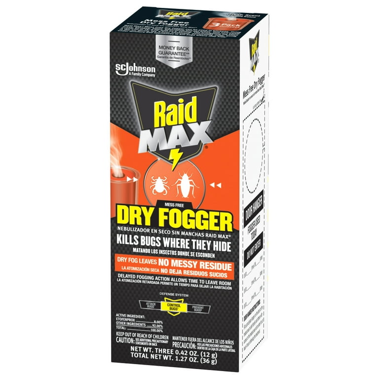 Raid Max Indoor Mess Free Dry Bug Killing Fogger, Insect Killer 