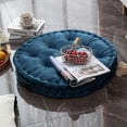 thumbnail image 3 of Nvzi Round Floor Pillow with Handle Solid Thick Chair Cushion Super Soft Comfy Seat Cushion Meditation Cushion for Yoga Living Room Sofa Balcony Outdoor (Blue, Diameter 24), 3 of 4