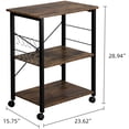thumbnail image 5 of Kitchen Microwave Cart Kitchen Bakers Rack, Microwave Stand 3 Tier Rolling Kitchen Cart with Storage, Modern Nightstand End Table Coffee Bar Cart for Living Room Bedroom Kitchen Organization, 5 of 5