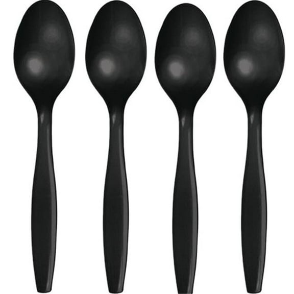 Hoffmaster Group 010556 Premium Plastic Spoons, Black - 24 per Case - Case of 12