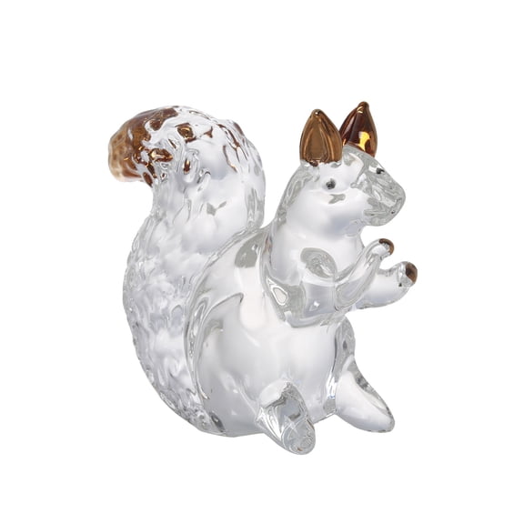 Crystal Animals Squirrel Collectible Figurine Paperweight Table Centerpiece Ornament，Gold