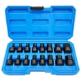 thumbnail image 1 of 3/8 Inch Drive Low Profile Impact Hex Driver Set 16 Pcs SAE/Metric 1/4-3/4 Inch 6-19mm -Mo Steel, 1 of 5