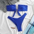 thumbnail image 4 of Qingpeng Women's Bandeau Bikini Sets Strapless Thong Two Piece Swimsuits Mesh High Cut Bathing Suits Summer Beach Swimwear, 4 of 6