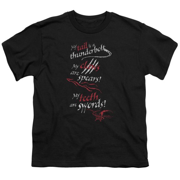 The Hobbit Men's  Tail Claws Teeth T-shirt Black