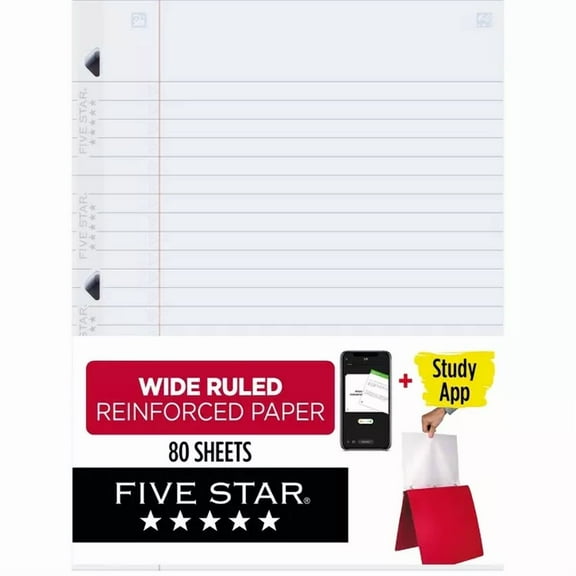 80ct Wide Ruled Reinforced Filler Paper