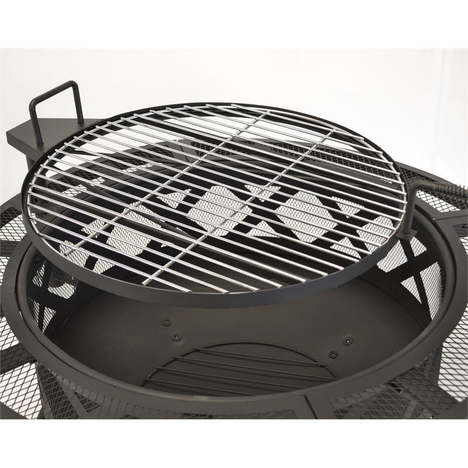 Outdoor Leisure Products 5511 32" Black Roundup Fire Pit with cooking shelf