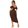 thumbnail image 2 of Plus Size Elegant Draped Midi Dress for Women, Formal Cocktail Dress for Wedding & Special Occasions Women’s Plus Size Draped Midi Dress, Elegant Formal Dress for Wedding Guest, Bridesmaid, 2 of 10