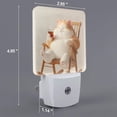 thumbnail image 2 of Fotbe Relaxing Cat With Tea Luz Nocturna LED, Luz de Noche con Sensor de Luz Natural de Anochecer a Amanecer, Se Enchufa a la Pared, Blanco Cálido 0.5W-UK, 2 of 7