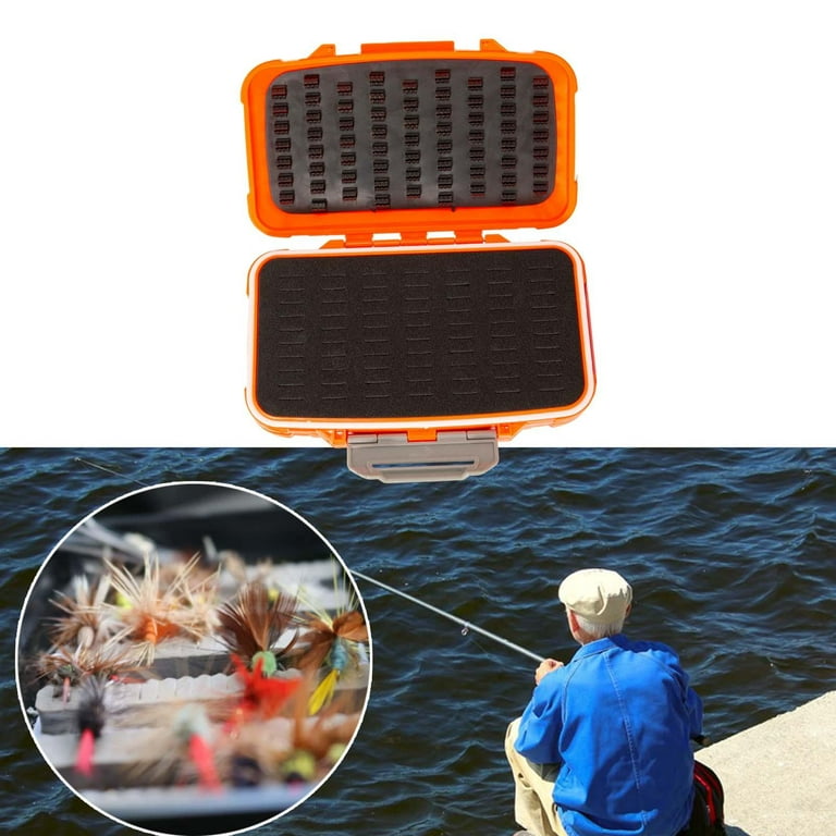 4 Sides Storage Box Organization Fishing Supplies Fishing Accessories  Equipment Fishing Tackle Box for s Freshwater Saltwater Orange 12.5x10x5cm  