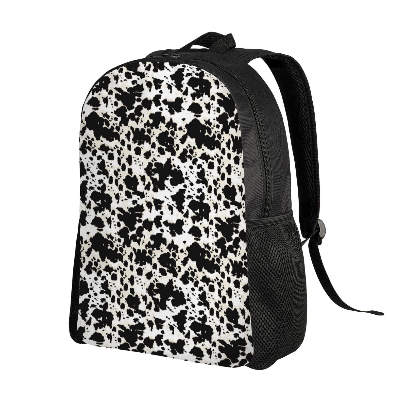 Horeoi Cow Skin 1 Print Waterproof 600D Oxford Laptop Backpack for School Travel Work - Lightweight Durable Bag with Adjustable Straps
