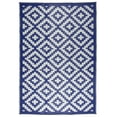 thumbnail image 2 of MSRUGS Courtyard Collection Trellis Design Blue/White Reversible Indoor/Outdoor Mat Area Rug with Bag - 9' x 12', 2 of 5