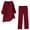Red, variant on Lounge Sets for Women 2 Piece Long Pants Linen Outfits Women 2 Piece Women Summer Loose Comfortable Casual Solid Color Fashionable Long Sleeved Top pants Long Sleeved Round Neck Top/shirt Set