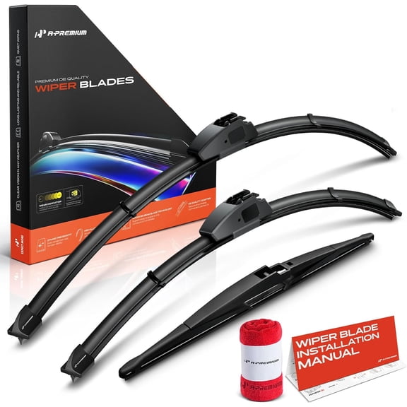 A-Premium Windshield Wiper Blades Compatible with Chrysler Pacifica 2017-2024 - Front Rear Wipers Blade Set for 26"/20"/14", Hook/RL2 Arm Connector, with Wear Indicator & Towel (Pack of 3)