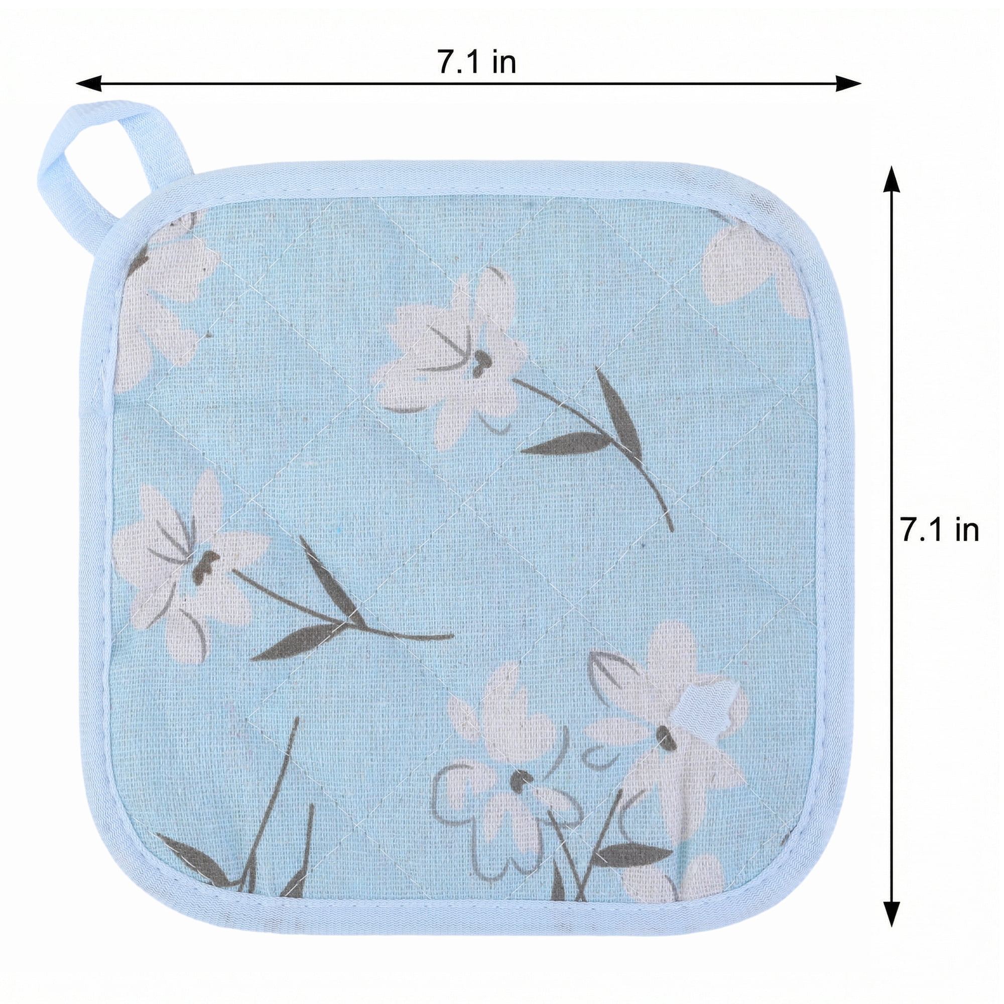 Unique Bargains Durable Heat Resistant Non-Slip Pot Holders for Cooking Blue 2Pcs