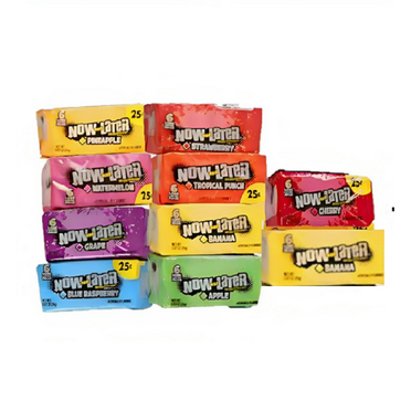Now & Later Assorted Fruit Candy - 10 Assorted Fruit Flavors - Individually Wrapped - 60 Pieces.