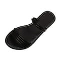 thumbnail image 3 of Women's Two-Way Strap Flat Sandals, Plus Size Comfortable Slip On Casual Summer Shoes, Lightweight Beach Sandals for Daily Wear Shopping, 3 of 10