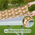 thumbnail image 6 of Beige Sunflower Pattern Square Fitted Tablecloth with Elastic Edge,Square Table Cover,Washable Elastic Table Cover for Home Kitchen Party Decor 34"x34", 6 of 6