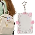 thumbnail image 2 of Card Holder With Keychain, Dienrx Clear Acrylic Id Sleeve With Keyring, Plastic Heavy Duty Top‑Load Card Holder For Student Id, Work Pass, Membership Card & Small Photo Display, 2 of 4