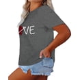 thumbnail image 2 of Anbech Women Love T-Shirts Plus Size Graphic Leopard Heart Short Sleeves Summer Tops, 2 of 8