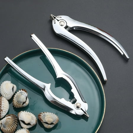 

Riguas Clam Opener Comfortable Handle Easy Operation Labor-saving Zinc Alloy Polished Clam Pliers Shell Opener Seafood Tool Kitchen Accessories
