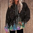 thumbnail image 2 of Christmas Outfits for Women Oversized Sweatshirts Hoodie with Pocket Dropped Long Sleeve Baggy Hooded Xmas Tops (3XL, Black 02), 2 of 7