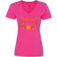thumbnail image 3 of Inktastic Thankful and Blessed Pumpkin and Fall Leaves Women's V-Neck T-Shirt, 3 of 5