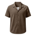 thumbnail image 4 of successthop Mens Button Down Short Sleeve Shirts Big and Tall Collar Shirts Casual Pullover Tops Solid Summer Clothes S, 4 of 6
