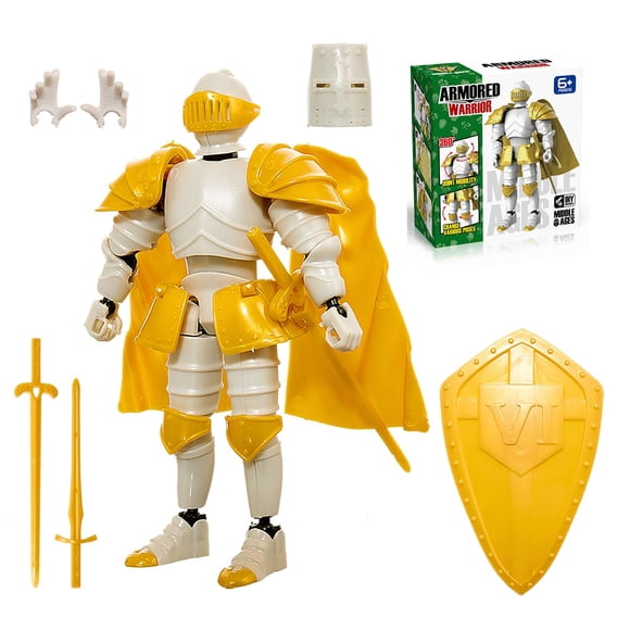 Figura de acción LUMRRSK Medieval Knight con armadura y armas