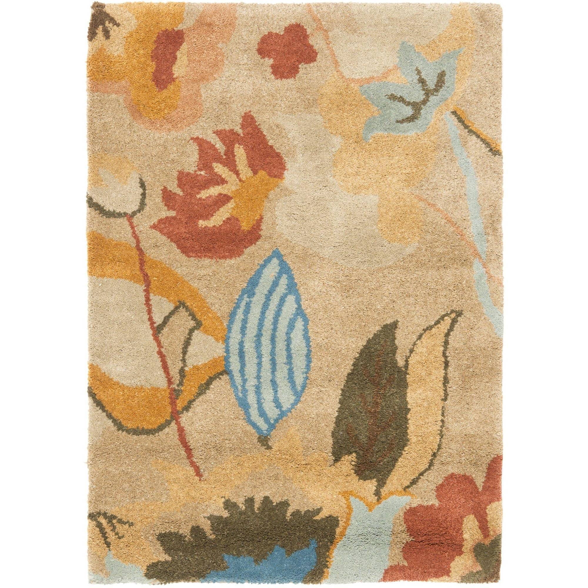 SAFAVIEH Soho Ivy Floral Wool Area Rug, Beige/Multi, 2' x 3'