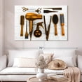 thumbnail image 2 of Elephant Stock Golden Tools Hair Salon Wall Art - Horizontal Canvas Wall Art - Living Room Wall Decor - Fashion And Beauty Canvas - Brown And Gold Decor - 51" x 34", 2 of 8