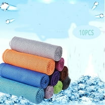 10Pcs 39in Length Cool Towels, Ice Towel for Neck and Face,Cooling Towel for Gym, Travel, Yoga, Camping, Running (10 Colors)