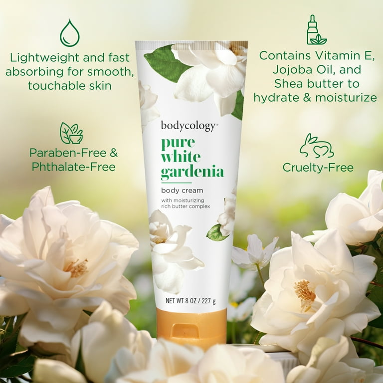 Bodycology Shea Butter Body Cream, Pure White Gardenia, 8 oz