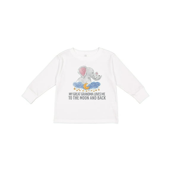Inktastic My Great Grandma Loves Me to the Moon and Back Elephants Boys or Girls Long Sleeve Toddler T-Shirt