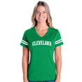 thumbnail image 1 of Womens Cleveland Football V-Neck T-Shirt, 1 of 5